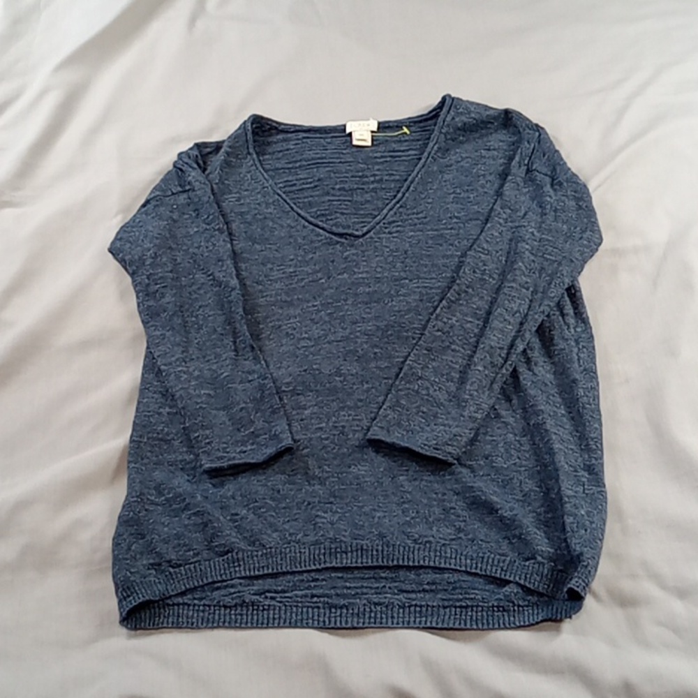 J.CREW Women Dark Gray LIGHT Sweater Used Preowned XS Extra Small Long Sleeves